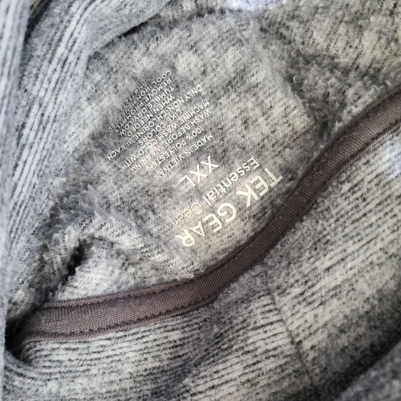 TEK Gear Essential Fleece Relaxed Turtleneck Heathered Gray Stripe XXL - Picture 15 of 15